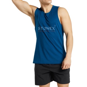 Camiseta sin mangas de secado rápido para hombre, estilo lavado y desgastado, para fitness, disponible en varios colores y diseños. - Product Image 1