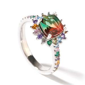 Jeulia Blazing Sapphire Cushion Cut Sterling Silver Wedding <b>Ring</b> - Product Image 2