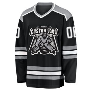 Ensembles de maillots de hockey sur glace personnalisés, écologiques et imperméables |   Vêtements d'équipe OEM de haute qualité, 100 % polyester, respirant |   Vente en gros - Product Image 5