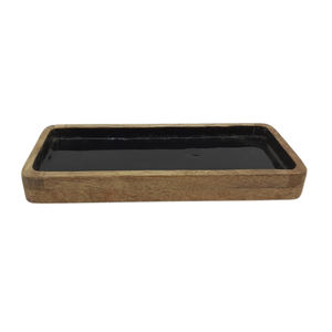 Bandeja para servir comida de diseño elegante, Color negro/blanco, utensilios de cocina elegantes de madera Natural, bandeja para servir comida y bebida personalizada - Product Image 2