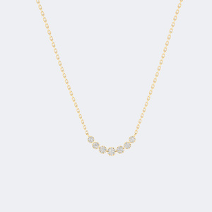 Collar con Colgante Curvo de Diamantes Redondos de 1.00CTW, Oro de 14k, Joyería Smile Station con Diamantes Cultivados en Laboratorio para Mujer, 18 Pulgadas, Color D - Product Image 5