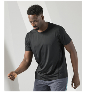 Camiseta para correr con logotipo estampado personalizado 87% poliéster 13% Spandex de secado rápido transpirable Fitness manga corta Camiseta para hombres - Product Image 5