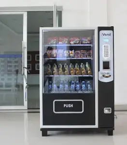 Produksi 21.5 inci layar sentuh iklan mesin penjual otomatis luar ruangan mesin penjual untuk makanan dan minuman
