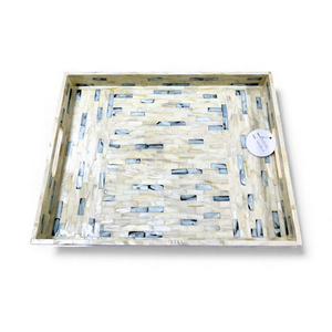 Plateau de service rectangulaire en nacre, fait main, élégant, naturel, fabriqué au Vietnam - Product Image 2