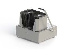 Nouvelle barrière hygiénique de brossage des semelles à passage piéton, avec activation par capteur, en acier inoxydable, garantie de 2 ans - Product Image 1