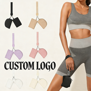 Portefeuille à double pochette avec logo personnalisé, porte-clés, mini portefeuille zippé pour femmes, pochette portable pour poignet, porte-monnaie en nylon - Product Image 1