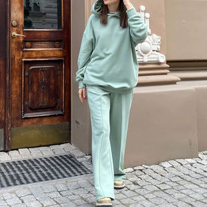 Jersey de gran tamaño de rizo francés de 320 GSM casual manga larga streetwear cuello redondo suéter fitness conjunto de lujo - Product Image 1