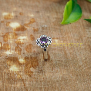 แหวนเงินแท้ 925 ประดับพลอยโทแพซธรรมชาติ ดีไซน์ดอกไม้สไตล์วินเทจ ทำด้วยมือ |   แหวนทรงกลมประดับมิสติกโทปาซสำหรับผู้หญิง - Product Image 3
