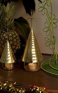 Decorative Handmade Gold Cone <b>Tea</b> <b>Light</b> Holder Christmas Decoration Supplies For Home Decor in Bulk Rate - Product Image 5