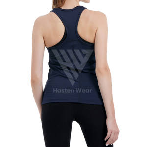 Nueva edición de la mujer Racerback Stringer chaleco Yoga Wear Tank Top ropa deportiva de secado rápido con logotipo frontal personalizable - Product Image 4