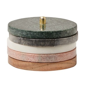 Dessous de verre en marbre pour hôtel maison bière vin verre à bière aspect vintage forme de coeur dessous de verre en marbre caractéristique écologique - Product Image 2