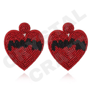 HSWE Boucles d'oreilles vintage perlées pour femmes Patriotic Orange White Blue pour les mariages ou le Memorial Day - Product Image 6