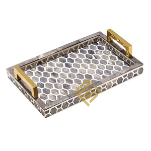 Top Standard plateau de service de noël de haute qualité avec corde Format cadeau de vacances décor à la maison Art thème dernière conception ronde bois - Product Image 5