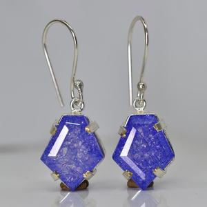 Boucles d'oreilles en Tanzanite violette naturelle de 52,85 carats, argent sterling 925, pierre précieuse certifiée, bijoux élégants et fantaisistes, cadeau - Product Image 6