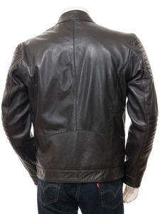 Veste en cuir 100% pour hommes en gros, couleur noire, exportée du Pakistan, design nouveau et tendance - Product Image 4