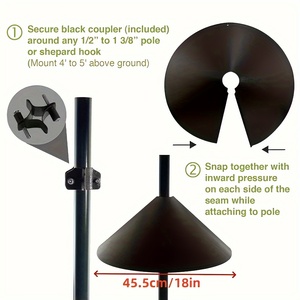 Deflector de Ardilla Envolvente de 18 Pulgadas y 45CM, Alimentador de Pájaros, Poste de Montaje Exterior, Protector de <span class=keywords><strong>Casa</strong></span> de Pájaros, Gancho Anticapa para Exteriores - Product Image 5
