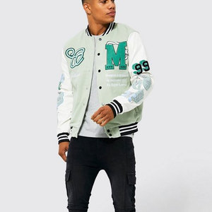 Vestes universitaires réversibles pour hommes de grande taille manteau de baseball personnalisé Bomber à capuche vente en gros veste en tissu de broderie vierge - Product Image 4