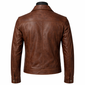 Chaqueta de cuero personalizada con cremallera de primera calidad para hombre, estilo con chaquetas de cuero para hombre, chaqueta de cuero de manga larga - Product Image 2