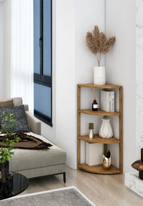 Estante de Madera Triangular de 4 Niveles, Estante de Almacenamiento en Esquina para Baño y Sala de Estar - Product Image 6