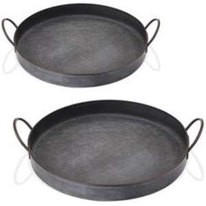 Sturdy Rustic Galvanized Metal Serving <b>Tray</b> Perfect for Serving Appetizers Desserts or <b>Drinks</b> in Farmhouse-style Settings - Product Image 3