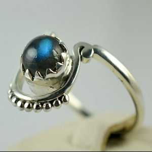 Boho Chic Labradorite Ring 925 Sterling Silver Handmade Geometric Perfect Gift for Her Birthday November Birthstone Jewelry - Product Image 6