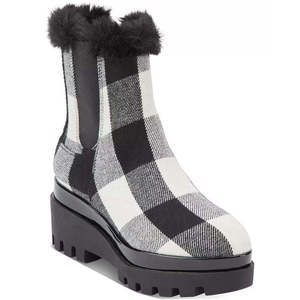 Stivali alti DKNY da donna con zeppa e suola a blocchi, classici slip-on, con rialzo interno, per estate/inverno, neri, taglia 8.5 - Product Image 1