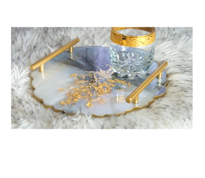 Plateau de service en résine époxy pour viande légumes fromage et plateau de service avec bord en laiton à des prix raisonnables - Product Image 5