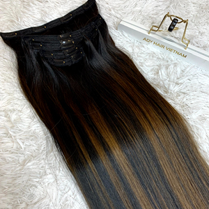 Extensiones de cabello humano Remy vietnamita Natural virgen 100%, paquete de Clip de encaje súper doble dibujado, estilo de onda resaltada Genius - Product Image 1