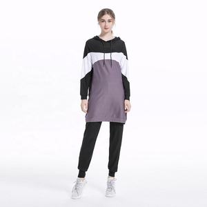 Sudadera con capucha deportiva Abaya de palangre para mujer con Sudadera con capucha de longitud completa con puños elásticos con cordón y elegante - Product Image 5