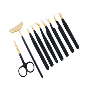 Pinzas Profesionales para Pestañas de Acero Inoxidable con Recubrimiento de Color, Mango Antideslizante y Antimagnético, Herramientas para Extensión de Pestañas Postizas, Servicio OEM - Product Image 1