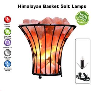 Grand panier rond en fer avec morceaux de sel dans des tailles personnalisées, lampes de veilleuse au sel de l'Himalaya, lampes de la meilleure qualité - Product Image 6