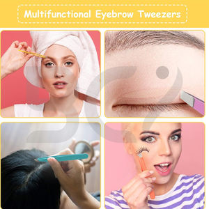 Meilleure qualité d'utilisation en salon ensembles de pinces à épiler de beauté de différentes couleurs pince à épiler à sourcils de correction en forme de sourcils pour femmes - Product Image 5