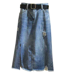 Jupe en jean pour femme, design classique à cinq poches, finition lisse et coutures solides, jupe en jean pour femme - Product Image 1