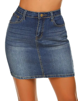 Promotion : Mini-jupe en jean décontractée pour femme, design personnalisé, avec ceinture en dentelle et boutons, en tissu denim délavé (Spandex/Coton), style streetwear, taille haute