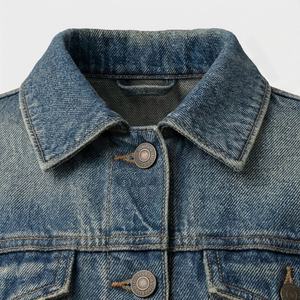 Veste en jean sur mesure pour homme, automne-hiver, couleur unie, personnalisable, marque privée, haute qualité, logo frontal, vêtement d'extérieur tendance - Product Image 4