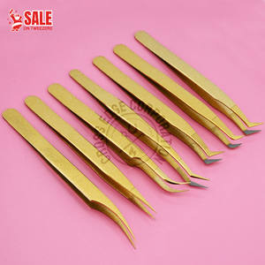 Hot Selling Custom Logo Fiber Tip Moon Curved Classic Eyelash Extension Tweezer 90 Degree Nano Grip Non-Slip Hand Tested <b>Tool</b> - Product Image 1
