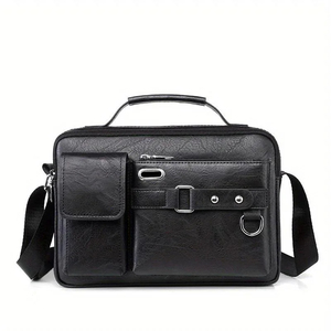 Luxury Men's Genuine Leather Laptop <b>Crossbody</b> Messenger <b>Bag</b> Fashion Vintage Style - Product Image 5