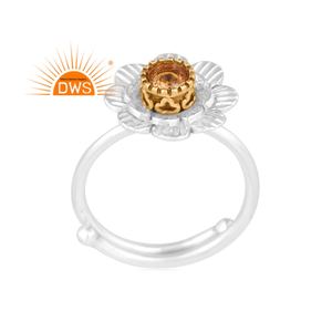 Handmade Fine Sterling Silver Natural <b>Citrine</b> Gemstone Stackable <b>Ring</b> Custom Jewelry Manufacturer - Product Image 1
