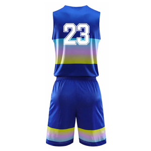 ชุดเสื้อบาสเก็ตบอลและกางเกงขาสั้นสำหรับผู้ชายชุดบาสเก็ตบอลพิมพ์โพลีเอสเตอร์ระเหิด100% - Product Image 6