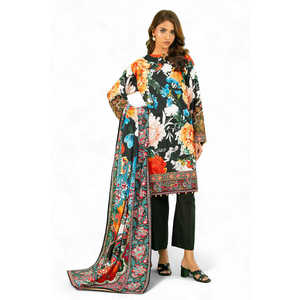 Conjunto de Traje de Lino y Algodón Estampado de 3 Piezas para Mujer con Dupatta WNS-52048 - Product Image 4