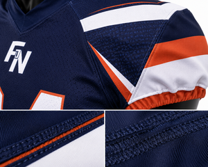 Maillot de football américain personnalisé pour homme, col en V, manches courtes, 100 % polyester, anti-bactérien, à transfert thermique, pour équipe américaine, taille standard, pas cher - Product Image 6