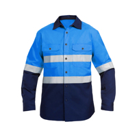 Vente en gros Sécurité au travail Vêtements de travail verts Polos réfléchissants Construction minière à manches longues T-shirt polo haute visibilité