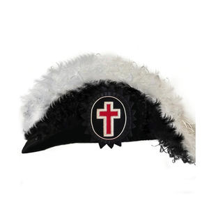 Chapéu de Caballeros Templarios para Oficiales de Línea, Capa Inferior Negra con Plumas de la Mejor Calidad - Product Image 1