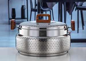 Arabian Style Stainless Steel Casserole Dish <b>Hot</b> Food Server Beautiful Rose Pattern Base Housewarming Gift - Product Image 5