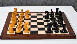 Pièces d'échecs reconstituées de qualité d'exportation, modèle Piatigorsky Cup, en bois d'ébène et de buis, roi de 4,2 cm, à prix avantageux - Product Image 2