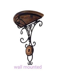 Elegante Juego de 2 estantes montados en la pared Base de madera ajustable con marco de hierro para almacenamiento en el hogar u oficina y regalo de decoración - Product Image 3