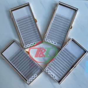 Meilleur prix Extensions de cils synthétiques 3D 4D 5D naturelles fabriquées au Vietnam, faites à la main, boîtes pré-faites en éventail CC DD - Product Image 2