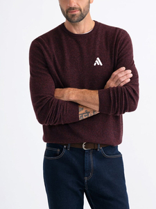 Pull en maille pour homme, col rond, manches longues, fin, 100% coton, respirant, pour l'hiver - Product Image 2