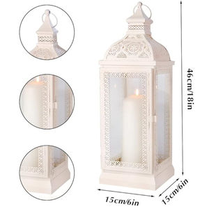 Linterna hecha a mano de diseñador Vintage, farolillos marroquíes de Metal decorativos para interiores y exteriores reales blancos para accesorios de iluminación - Product Image 4