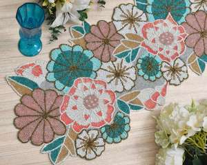 Handmade 14-Inch Round <b>Glass</b> <b>Coaster</b> American Style Elegant Stylish Green Beads Mats Pads Eco-Friendly Home Furnishing Product - Product Image 5